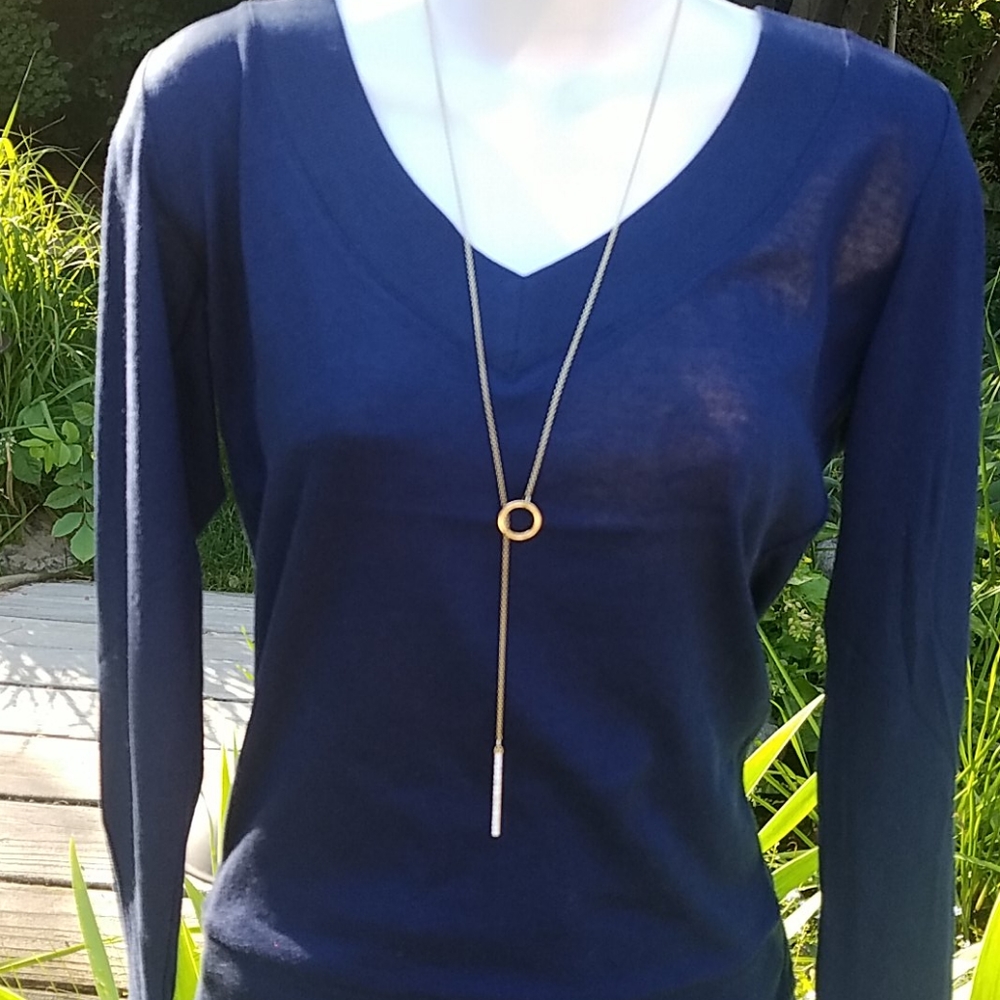 Gold lariat necklace